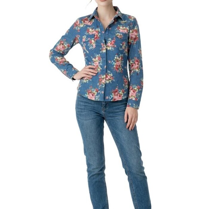 Denivra Denim Blouse – Bloemenprint