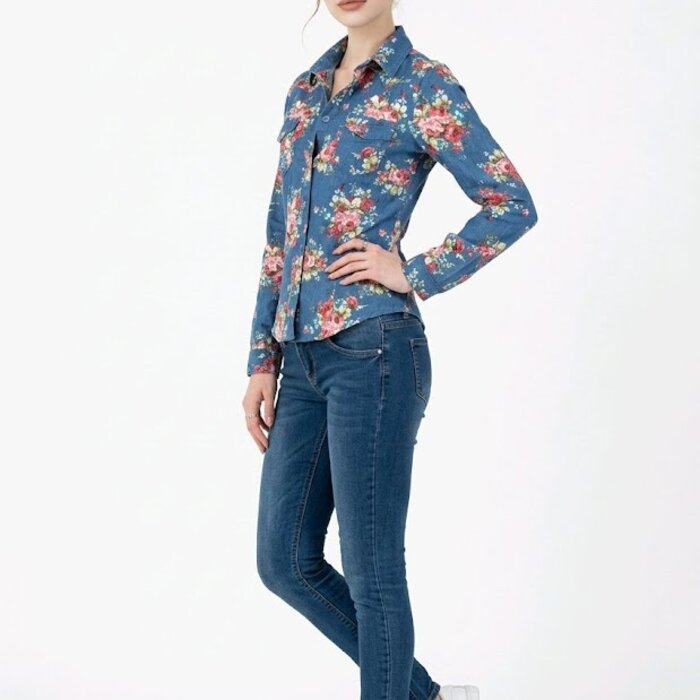 Denivra Denim Blouse – Bloemenprint