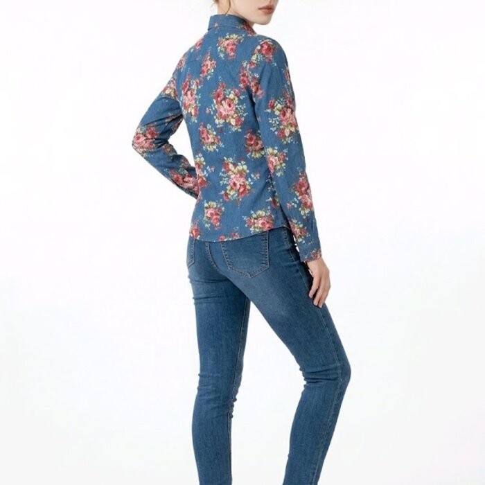 Denivra Denim Blouse – Bloemenprint