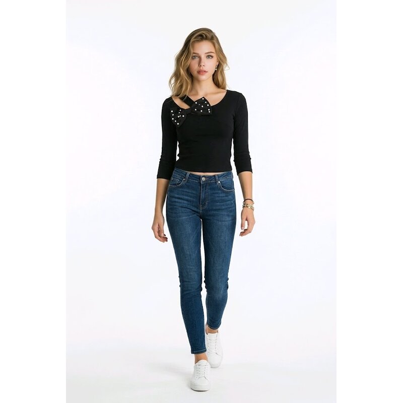 Selmira  Crop Top - Strik - Pareldetails