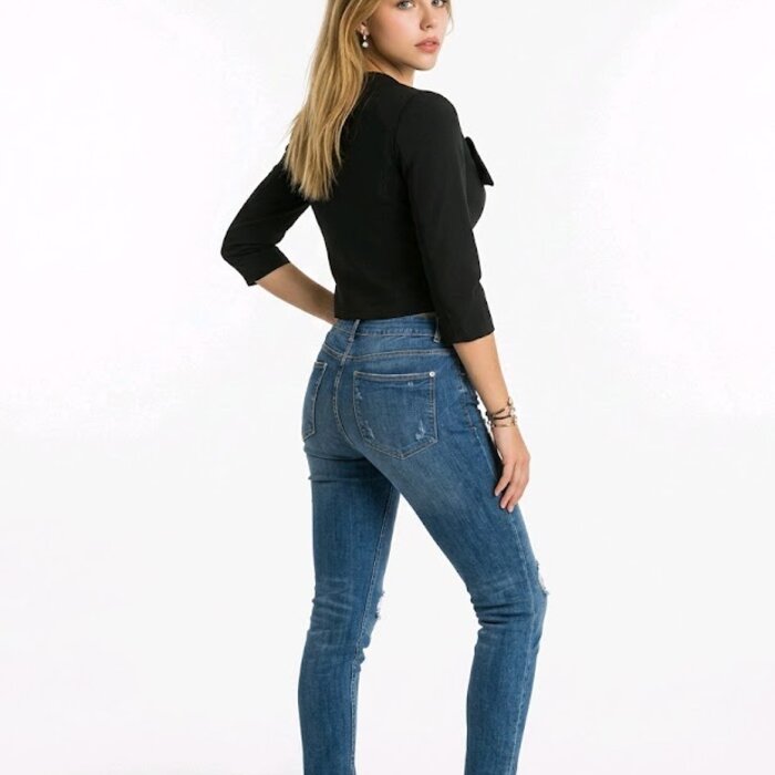 Selmira  Crop Top - Strik - Pareldetails