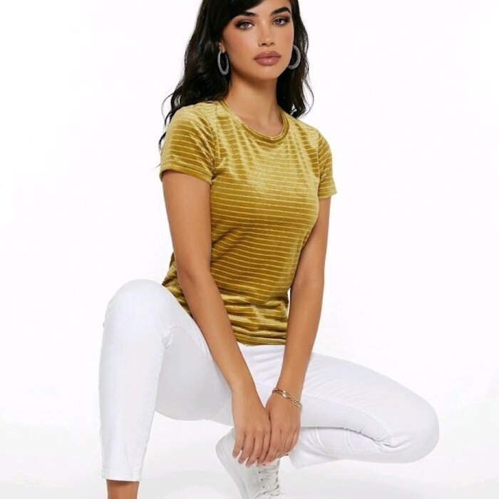 Mostra Fluwelen T-shirt - Zilverdraad