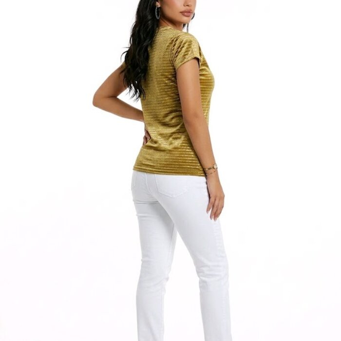 Mostra Fluwelen T-shirt - Zilverdraad