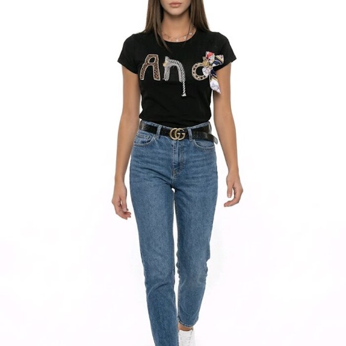 Andera Zwart T-shirt - And Opdruk