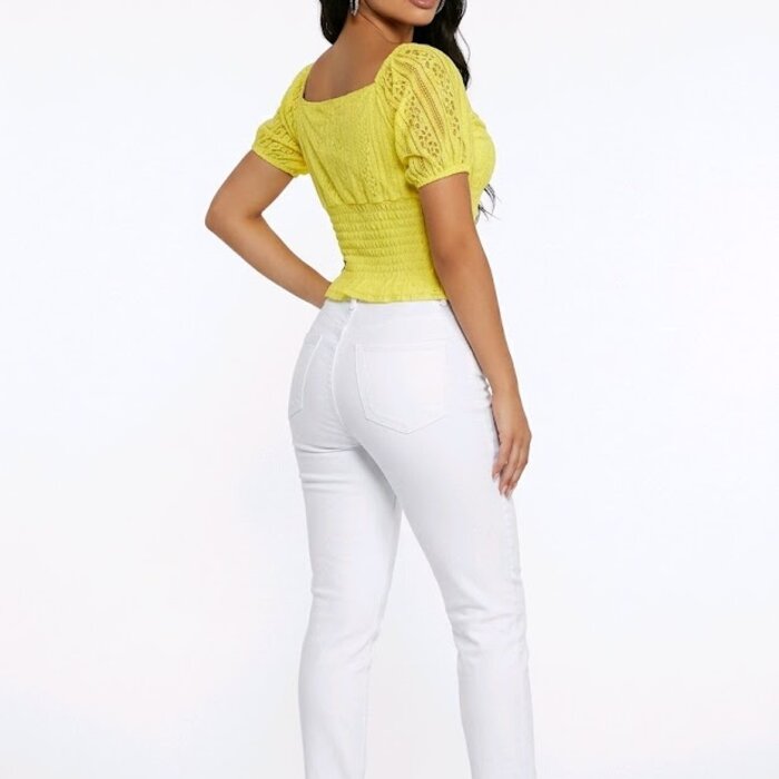 Lunara Crop Top - Pofmouwen