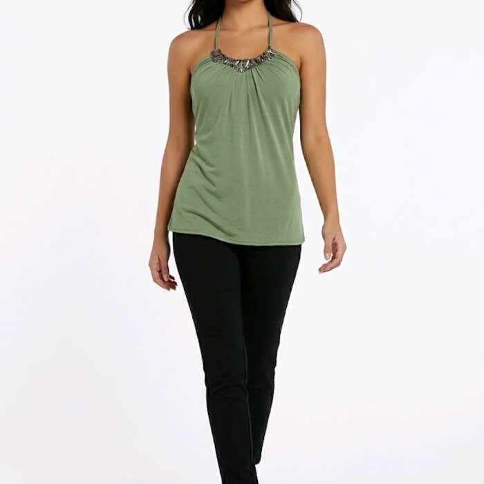 Zyrena Haltertop - Glans - Metalen Ringen