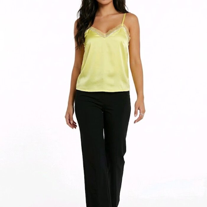 Fuchsie Satijnen Top- Kant - Strass