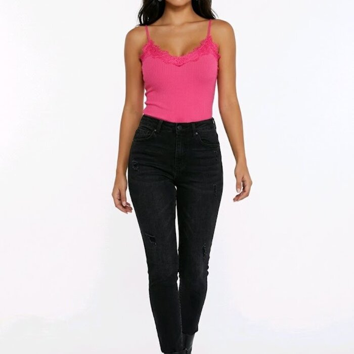 Fleur Resla top met Kanten Bies en Franjes