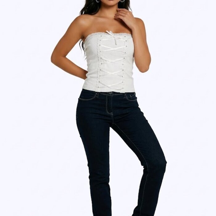 Eloria Buster Top - Kantwerk - Satijnen Veters