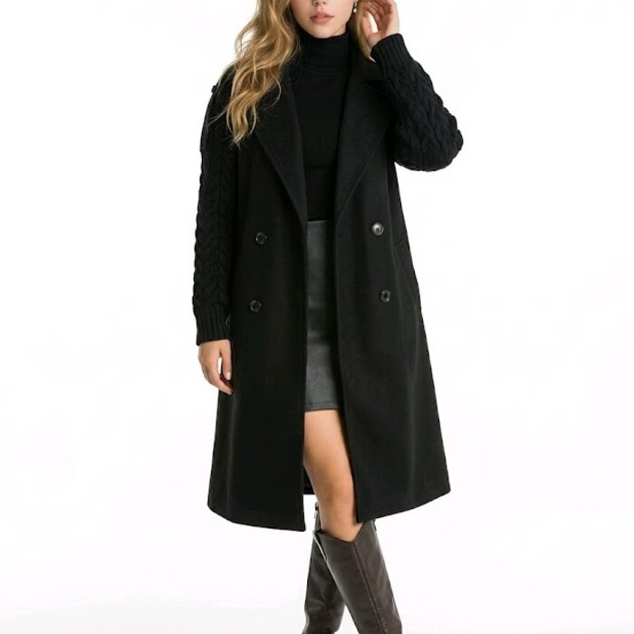 Noir Trenchcoat - Schouderdetails