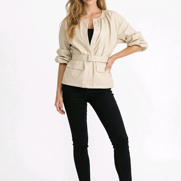 Doriet - Biker Jack - leder - creme