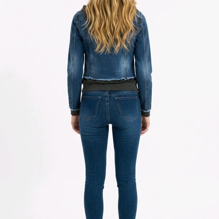 Sierra Velvet  Jeansjack | Denim - Fluweel Combi