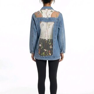 Denim Jack -  Flowers  Embroid