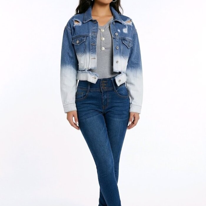 Raw Denim jack – Gebleekt & Met Stoere Scheuren - Trendy Look