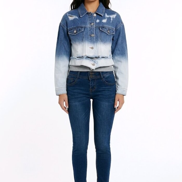 Raw Denim jack – Gebleekt & Met Stoere Scheuren - Trendy Look