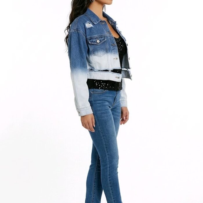 Raw Denim jack – Gebleekt & Met Stoere Scheuren - Trendy Look