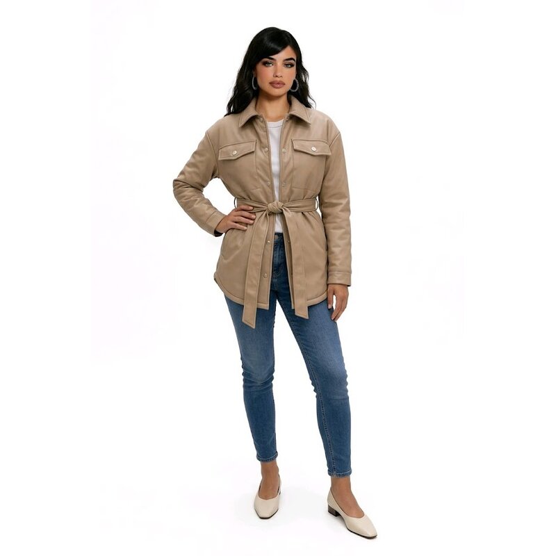 Zafira – Halflang Gewatteerd Jack Van Imitatie Leer