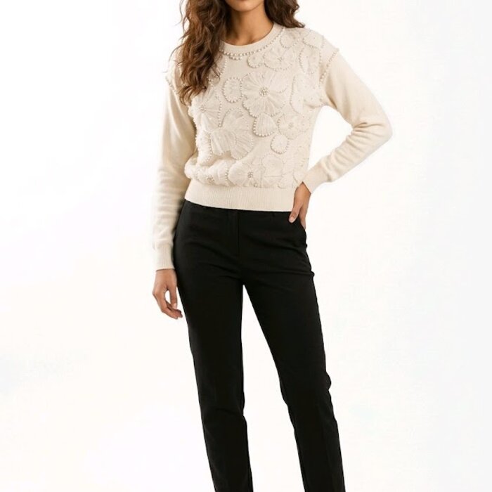 Trui - Tule- Bloemen -Kralen