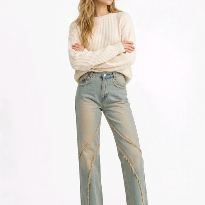 Jeans - Rafeldetails - Dirty look - Stoere - Dames