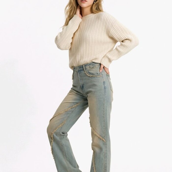 Jeans - Rafeldetails - Dirty look - Stoere - Dames