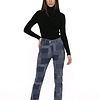 Jeans Straight Patchwork