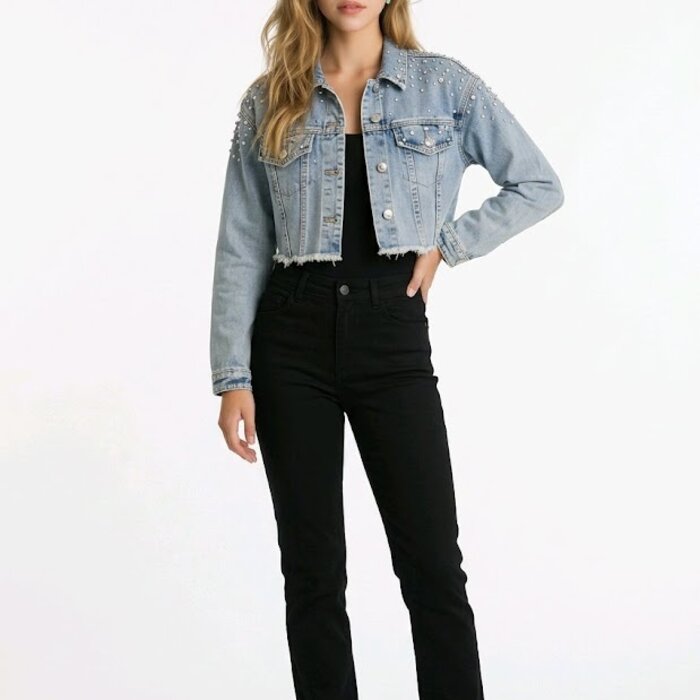 Denim Jacket - Diamonds - Glamour Fashion