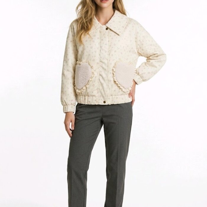 Fluweel zacht Jack | Bloemenprint & Wollig Hartdesign