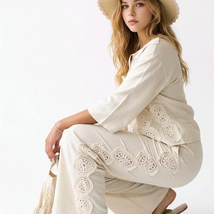 SonjaElegante Ecru Set | Boho Chic - Kant Details