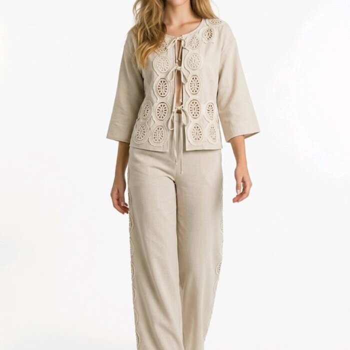 SonjaElegante Ecru Set | Boho Chic - Kant Details