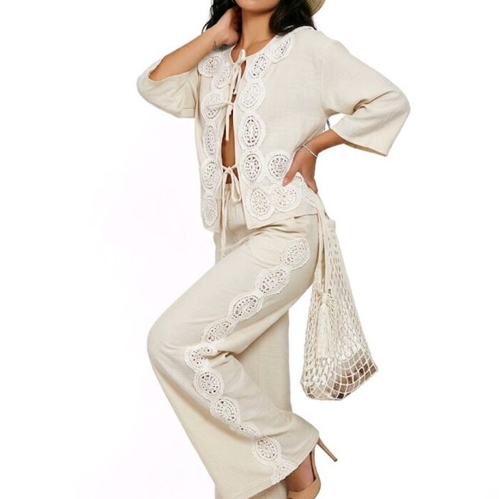 SonjaElegante Ecru Set | Boho Chic - Kant Details