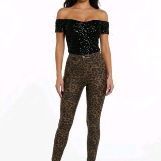 Liora | Skinny Broek - Luipaard