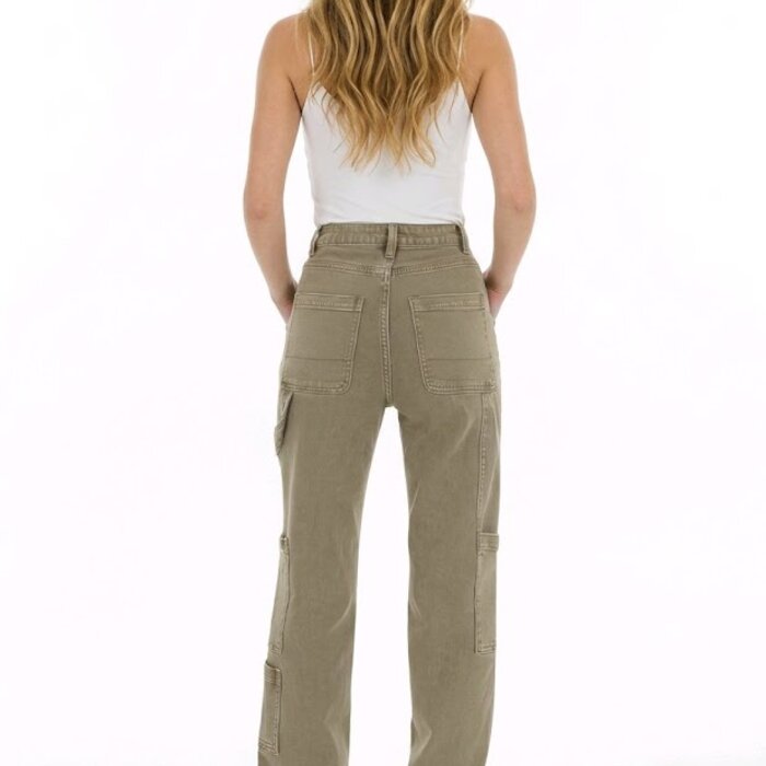 Olive – Cargo Jeans met Used Look