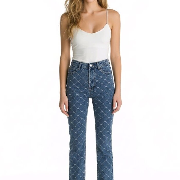 Raya Stitch – Hoge Taille Jeans