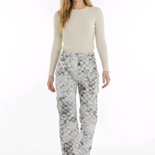 Niva – Cargo Jeans - Blokkenprint