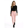 Ivany – Roze Slimfit Broek met Suède Accenten