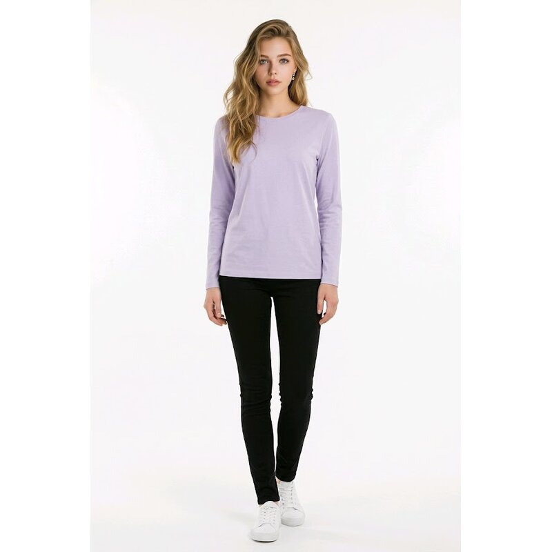 Niva – Basic Lila Shirt - Lange Mouwen