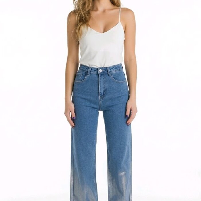 Metallic Jeans - Zilveren Coating