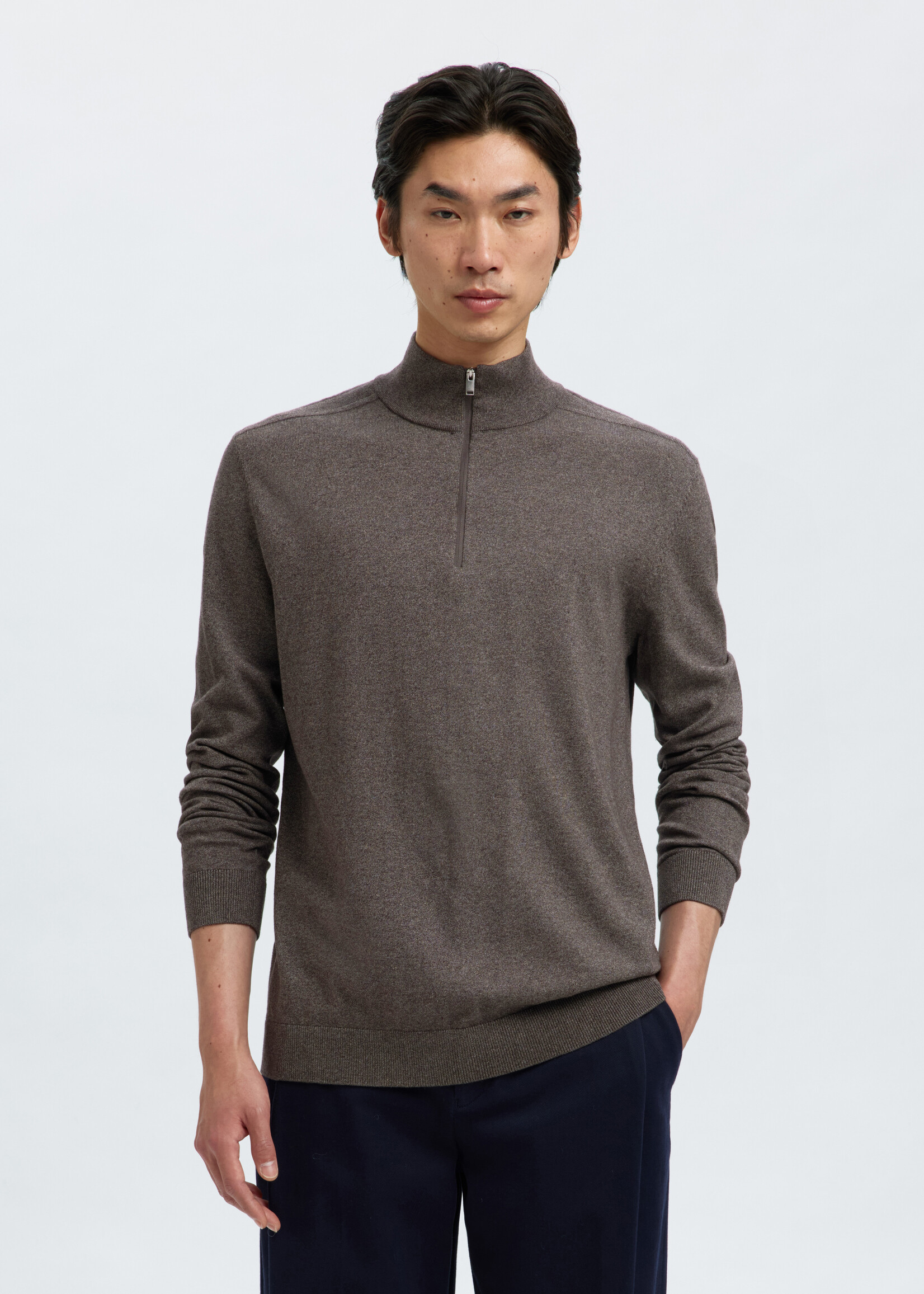SELECTED HOMME BERG HALF ZIP CARDIGAN