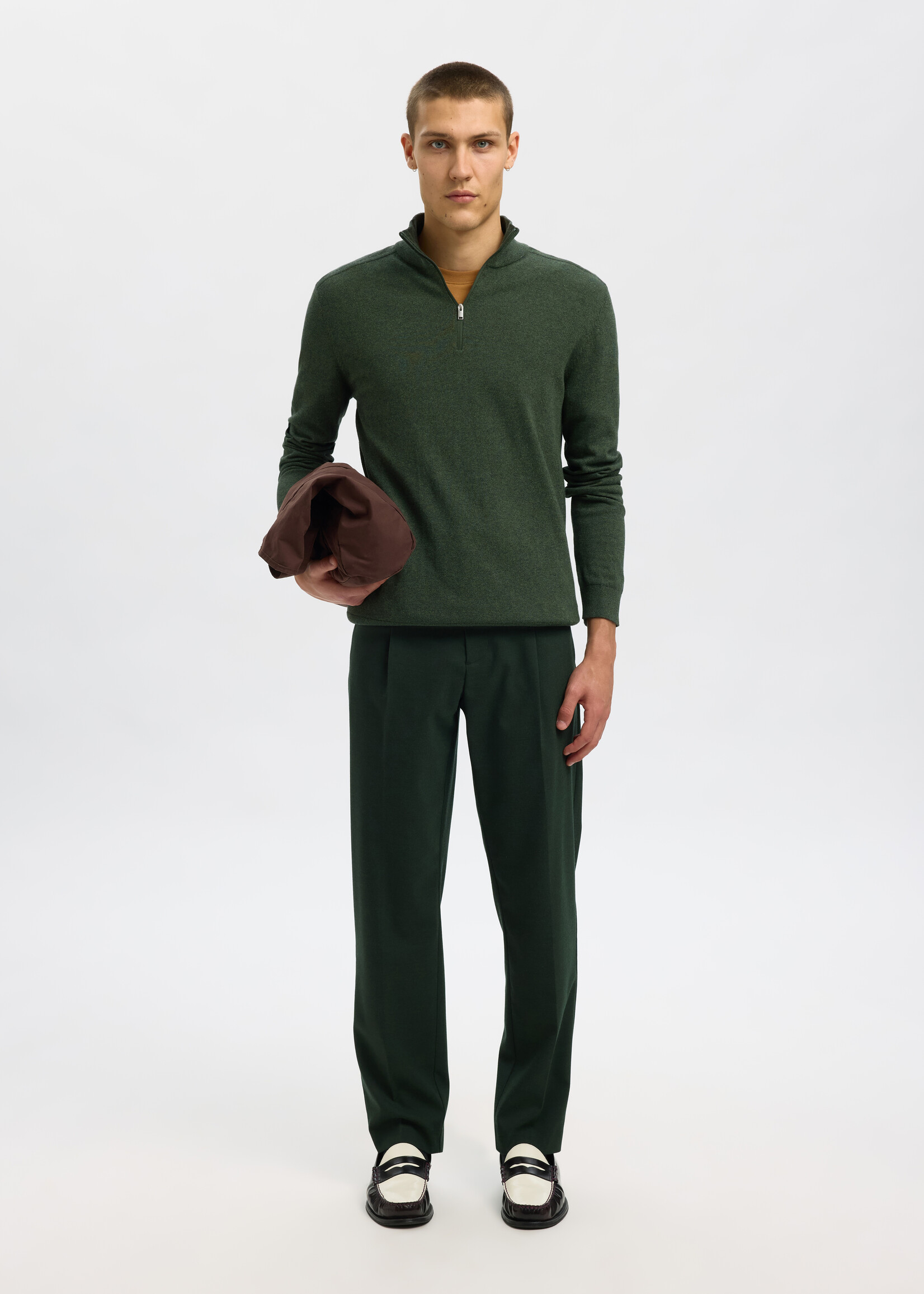 SELECTED HOMME BERG HALF ZIP CARDIGAN