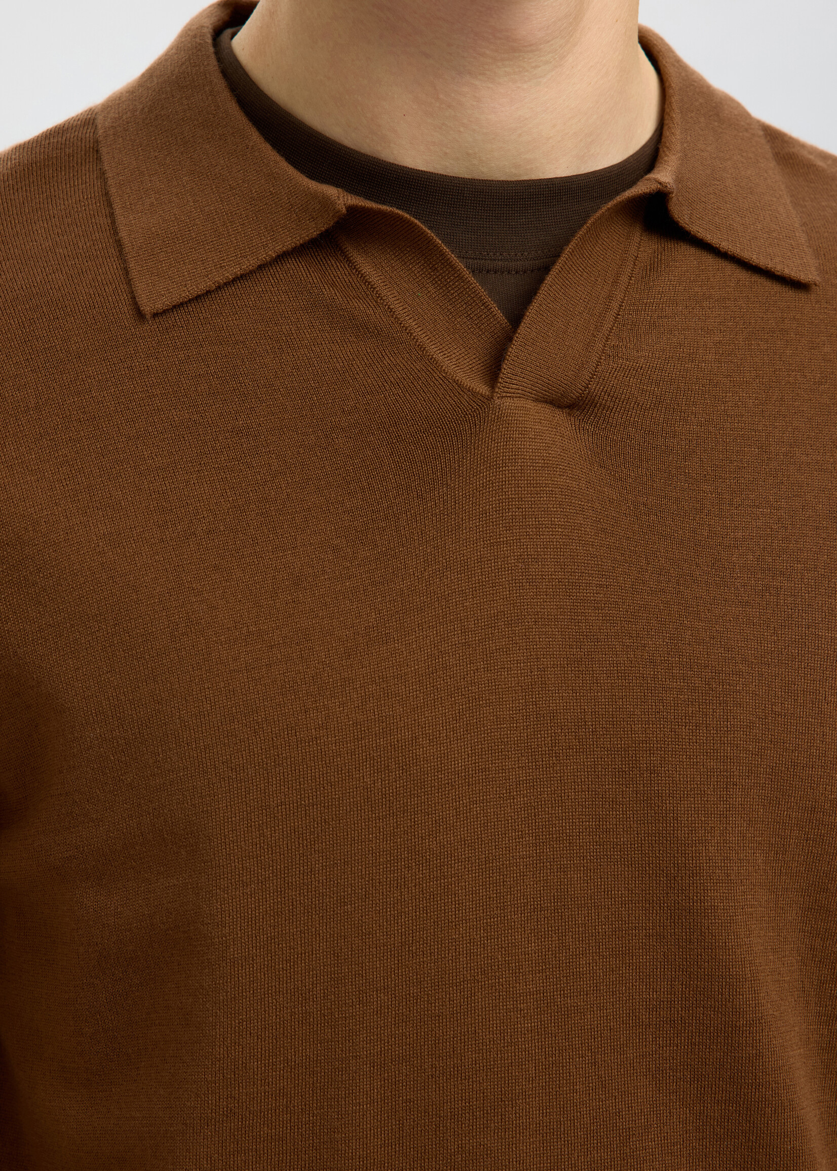 SELECTED HOMME TRAY MERINO OPEN POLO