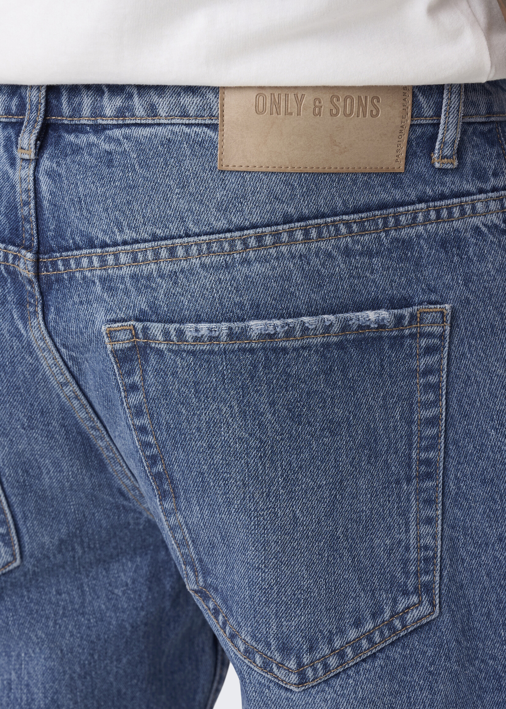 ONLY & SONS EDGE STRAIGHT MED BLUE JEANS