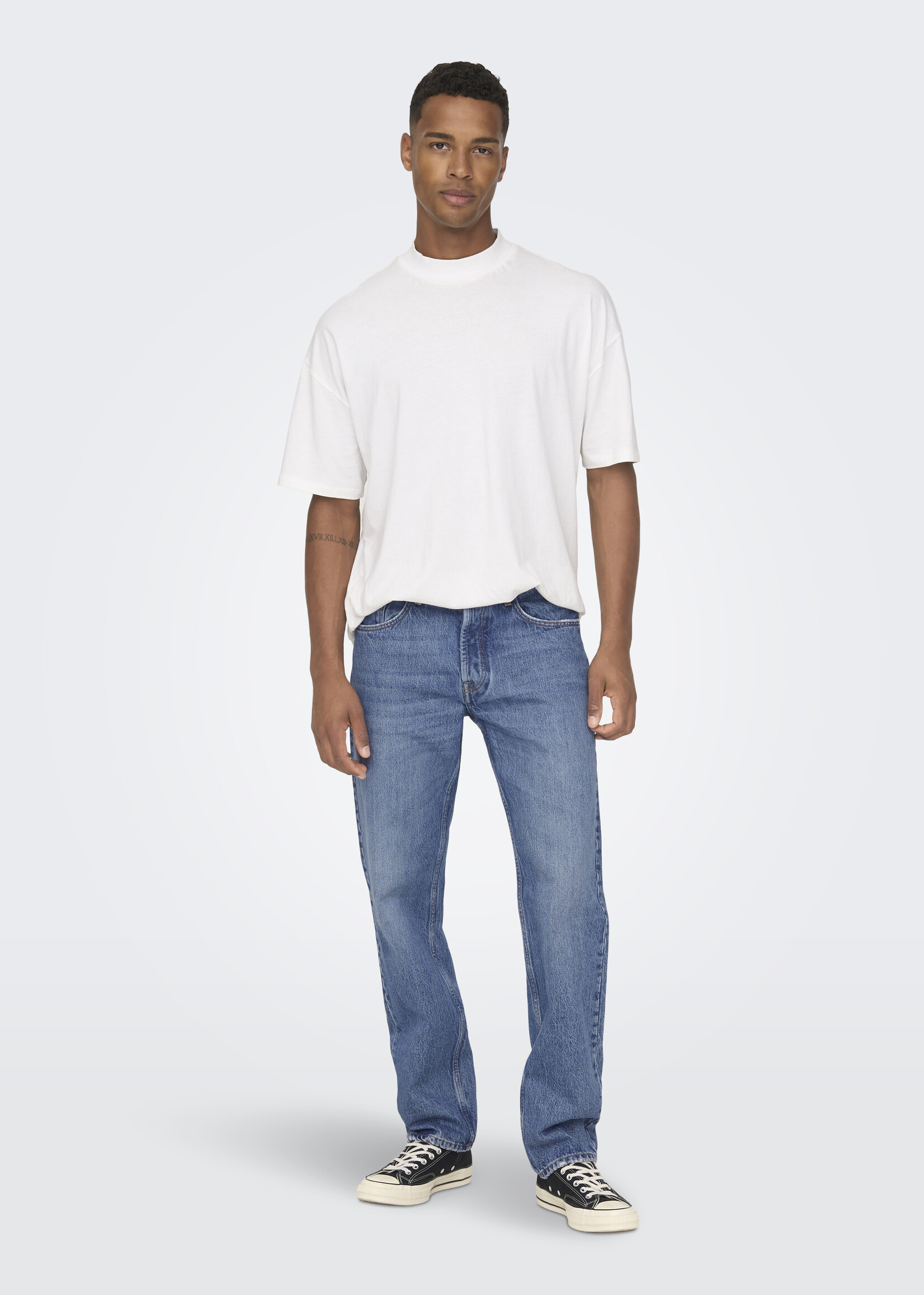 ONLY & SONS EDGE STRAIGHT MED BLUE JEANS