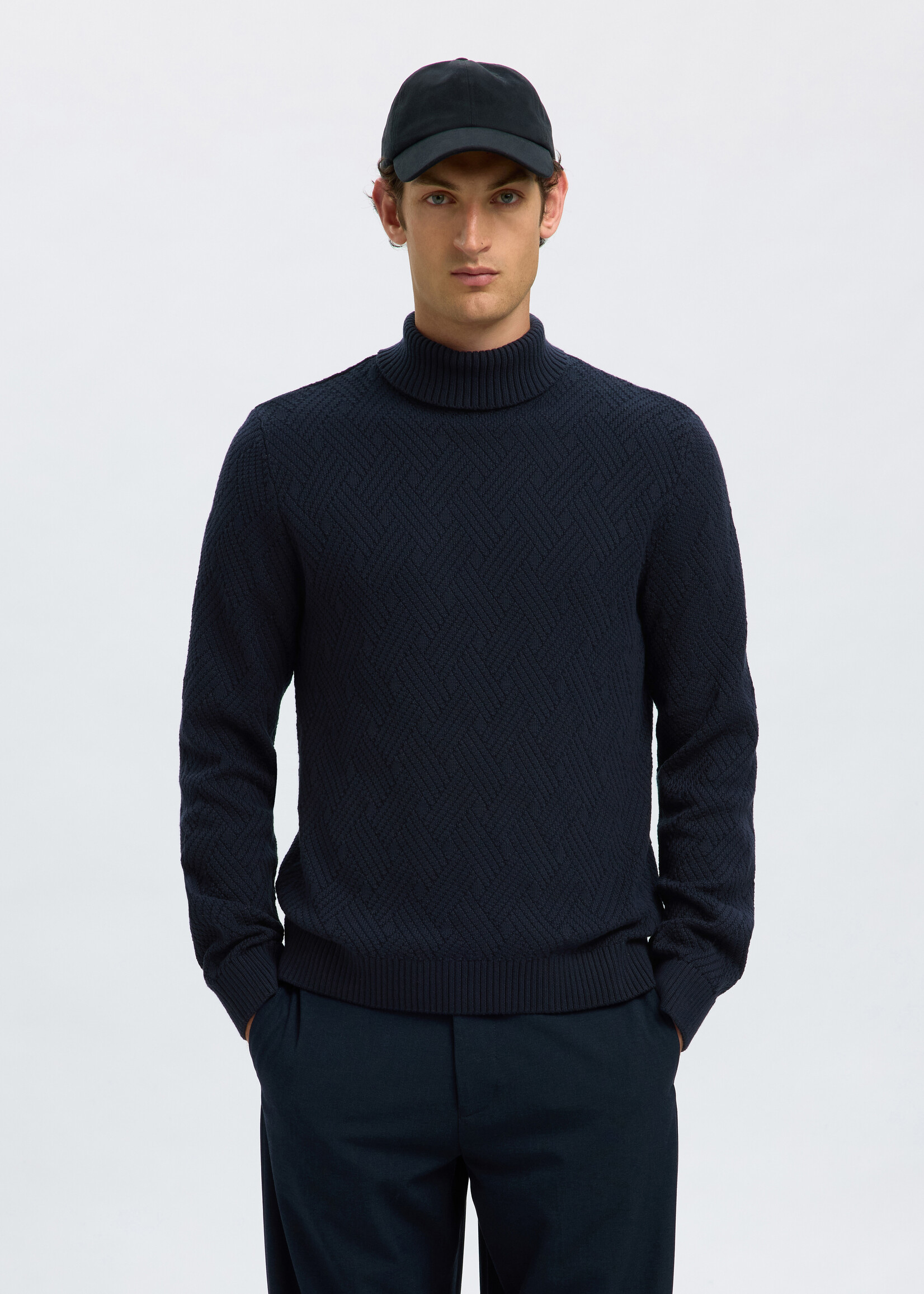 SELECTED HOMME TREVOR KNIT STRUC ROLL NECK
