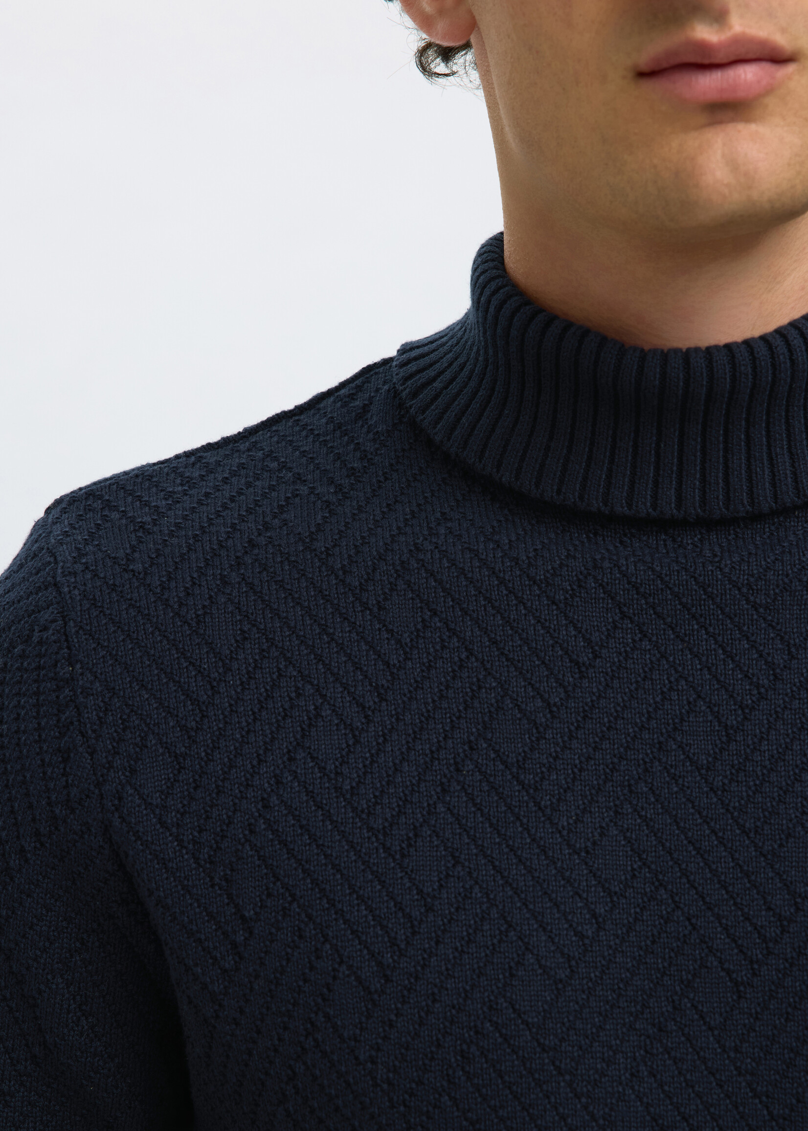 SELECTED HOMME TREVOR KNIT STRUC ROLL NECK