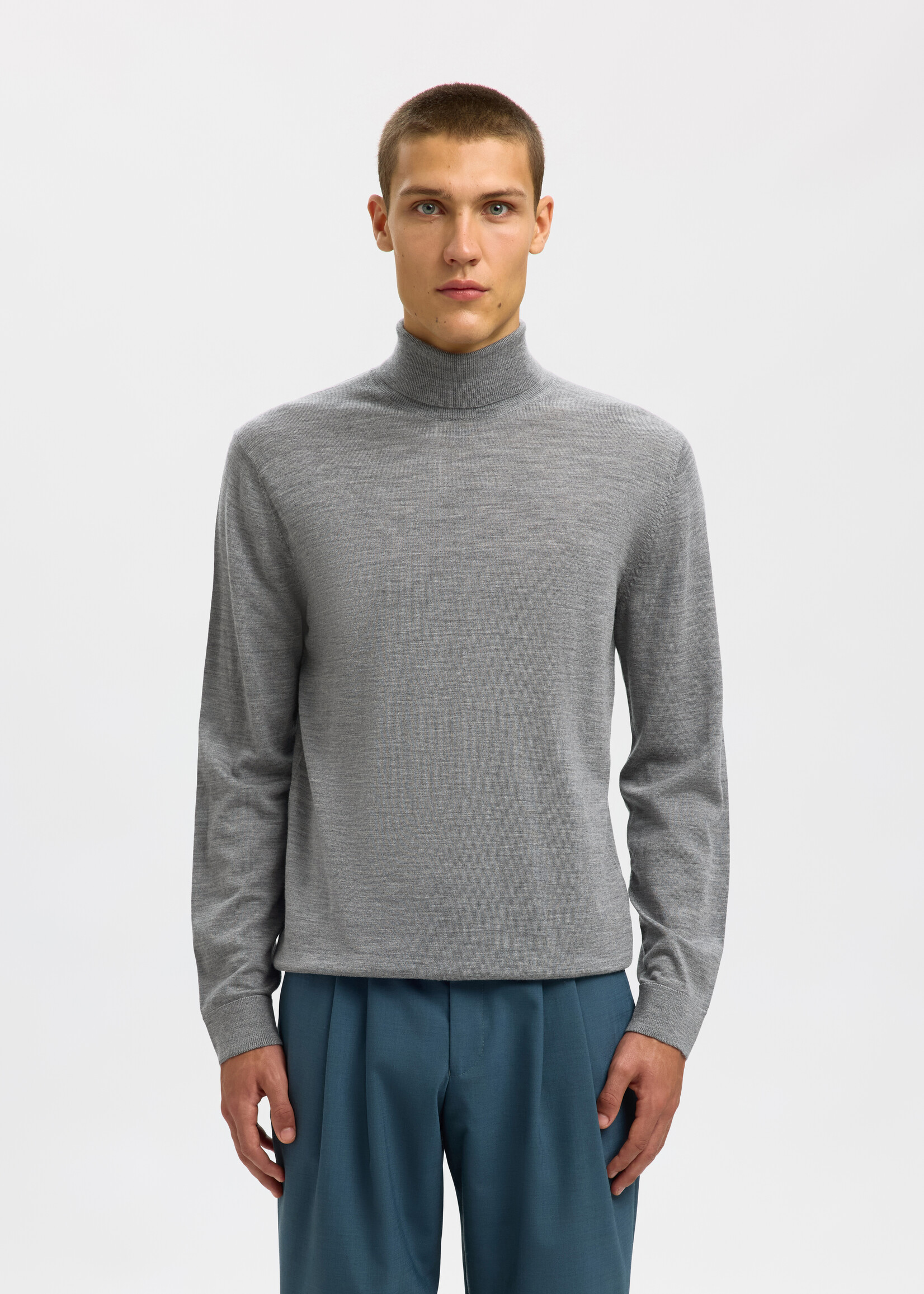 SELECTED HOMME TRAY KNIT MERINO ROLL NECK