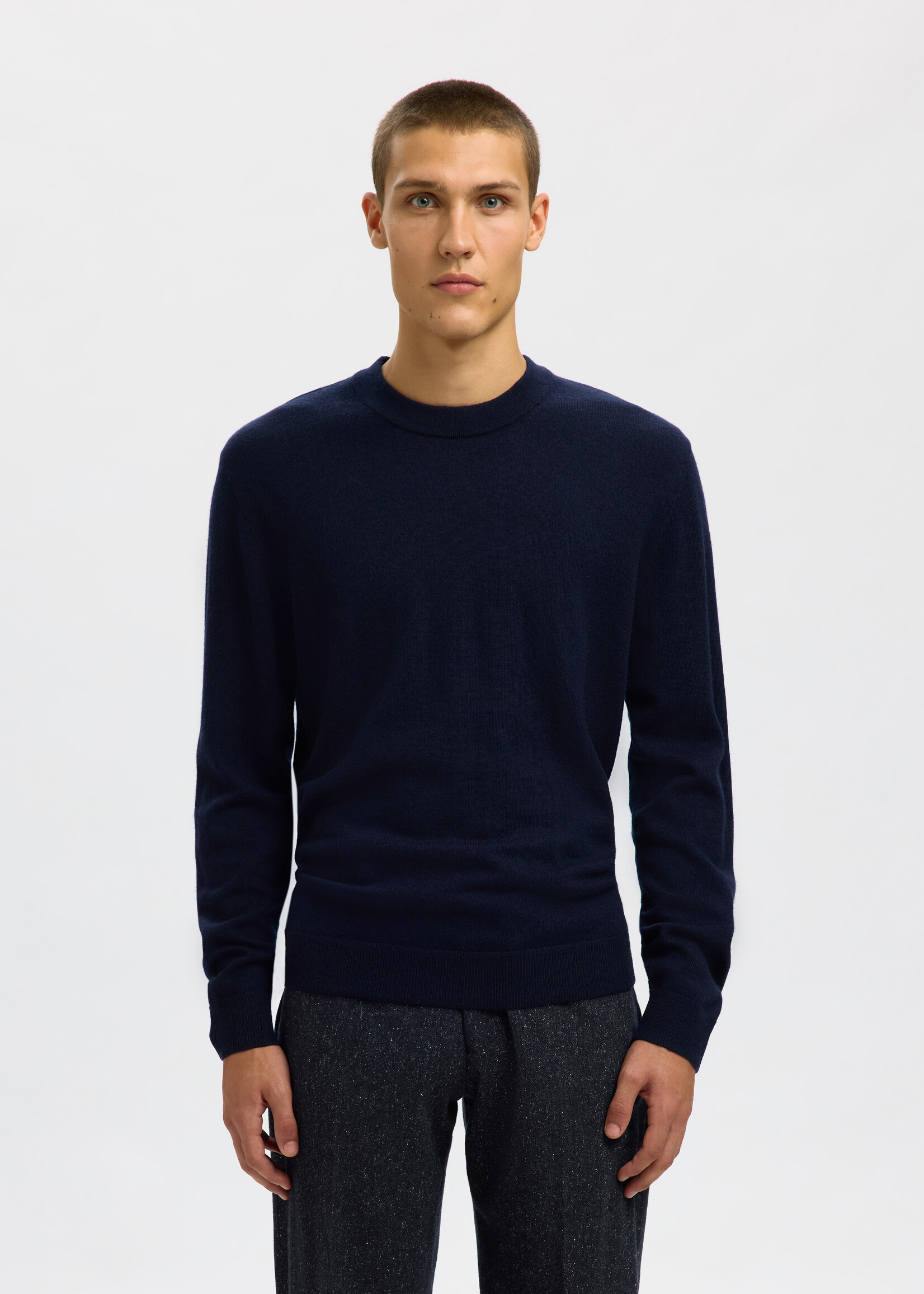 SELECTED HOMME TRAY MERINO BRUSHED RELAXED CREW