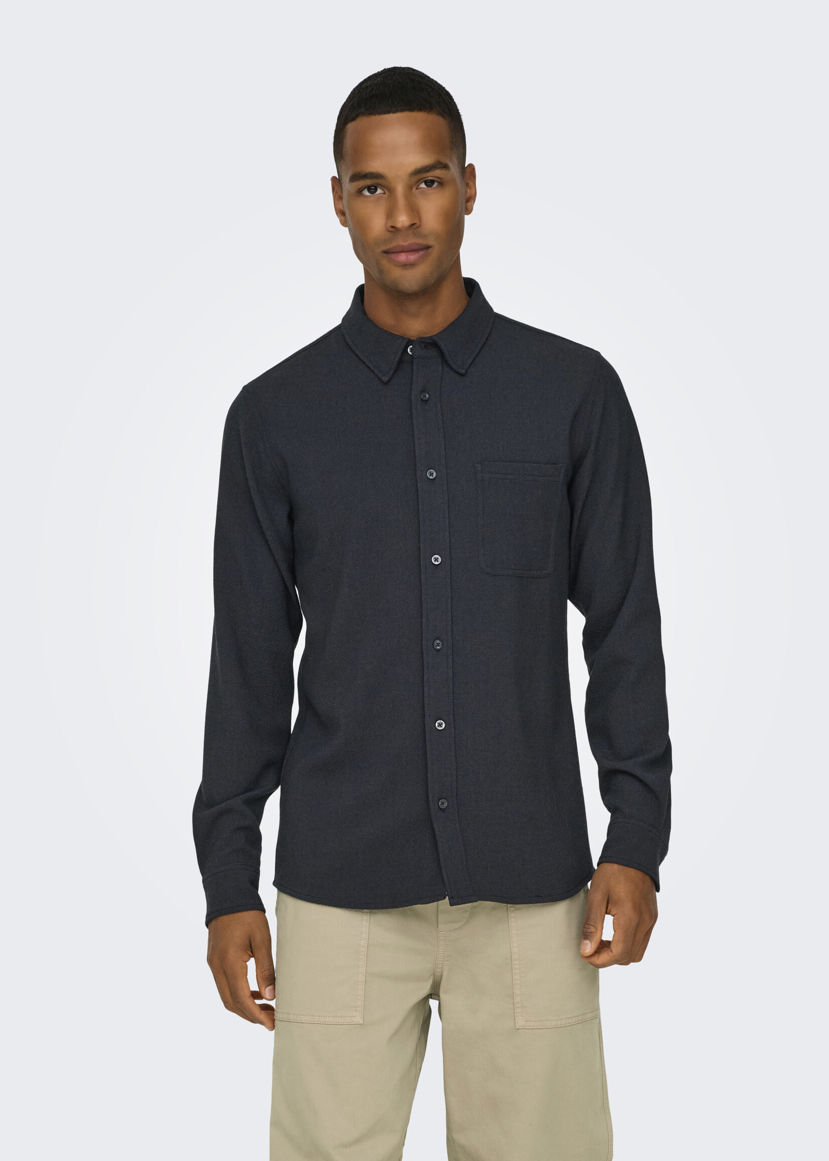 ONLY & SONS ROAD SLIM STRUCTURE  STRETCH SHIRT