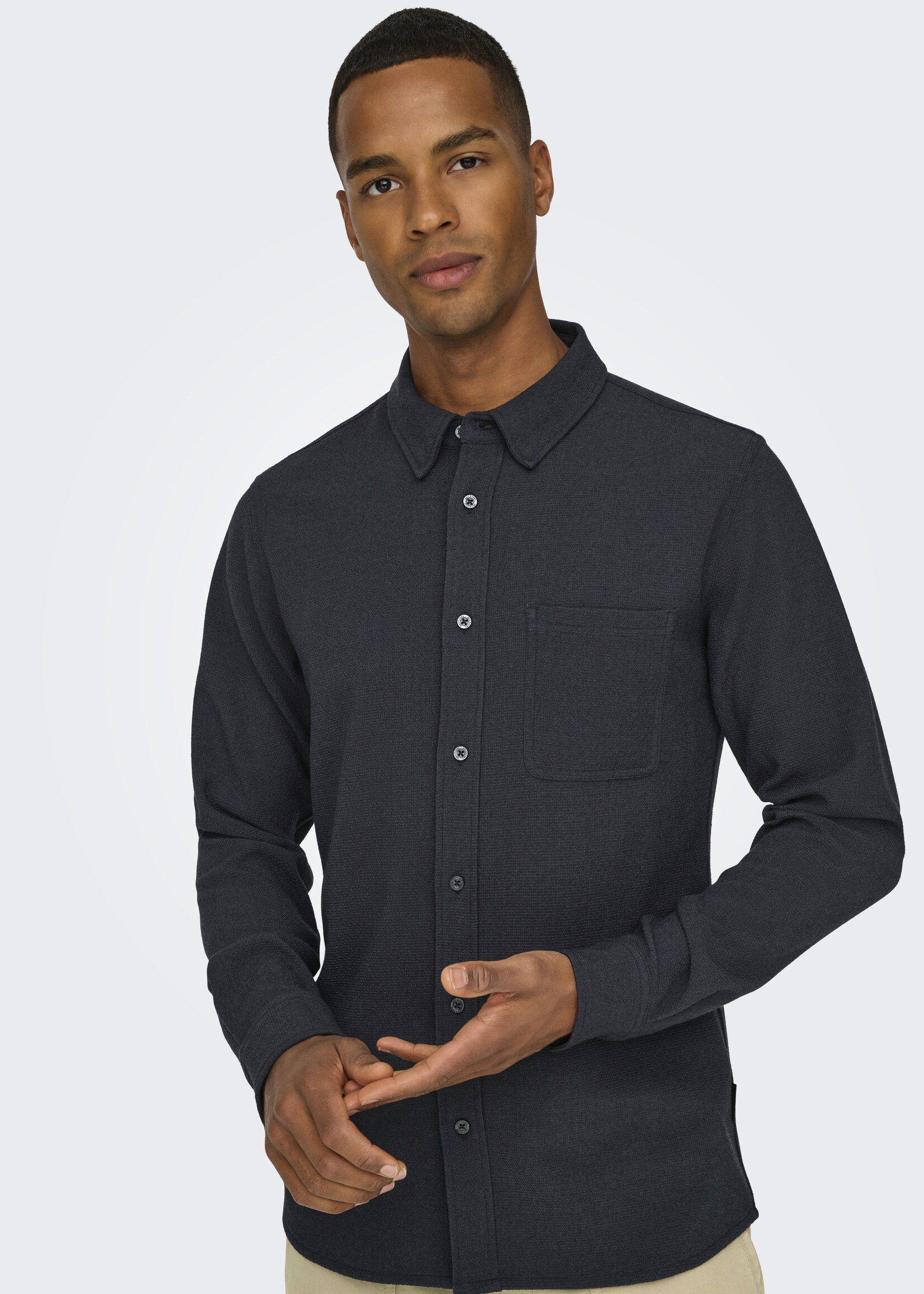 ONLY & SONS ROAD SLIM STRUCTURE  STRETCH SHIRT