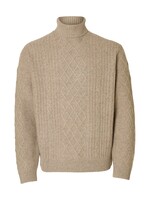 SELECTED HOMME NEIL KNIT RELAXED CABLE ROLL NECK