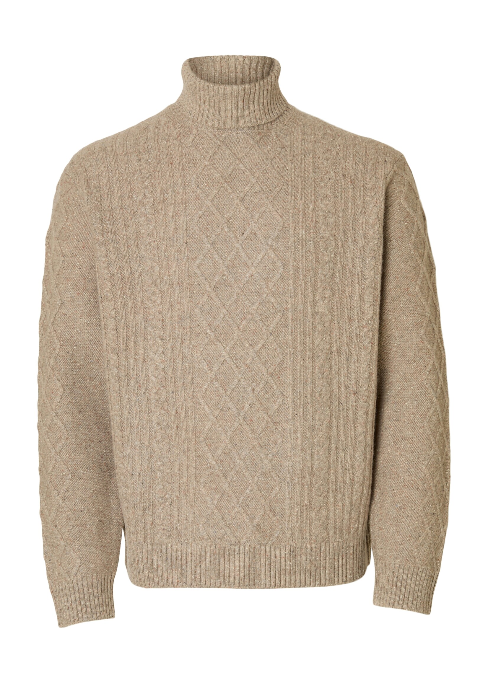 SELECTED HOMME NEIL KNIT RELAXED CABLE ROLL NECK